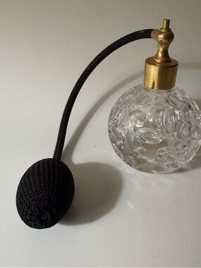 Vintage Glass Atomizer Perfume Bottle with Black Bulb